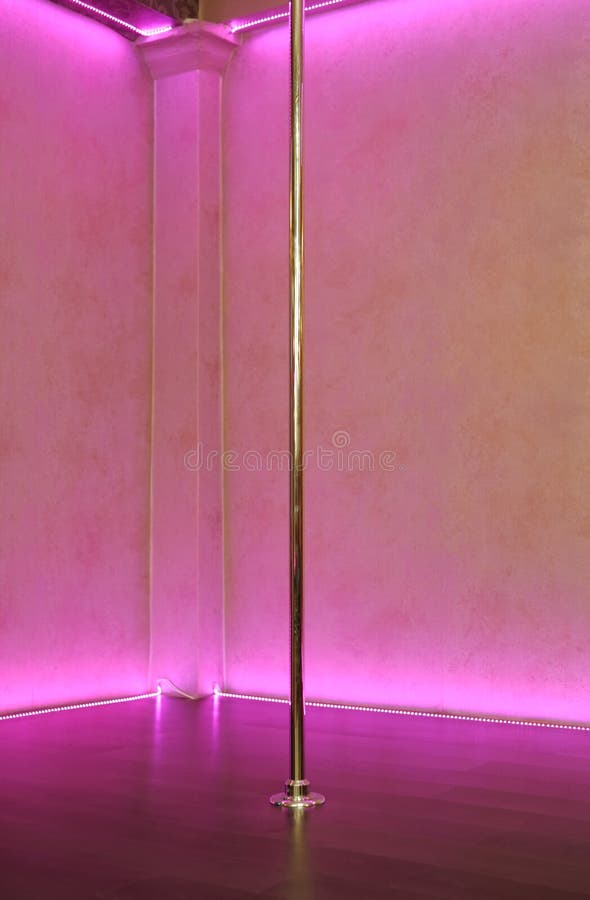 Empty pink stripper pole background. Empty pink stripper pole background