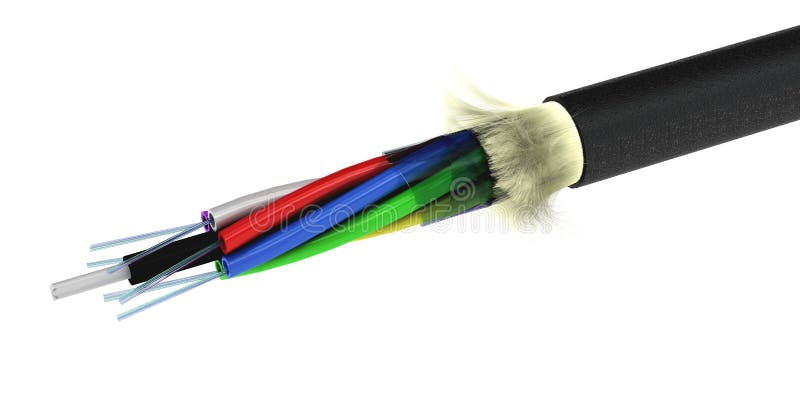 Stripped Optical Fiber Cable royalty free stock photos