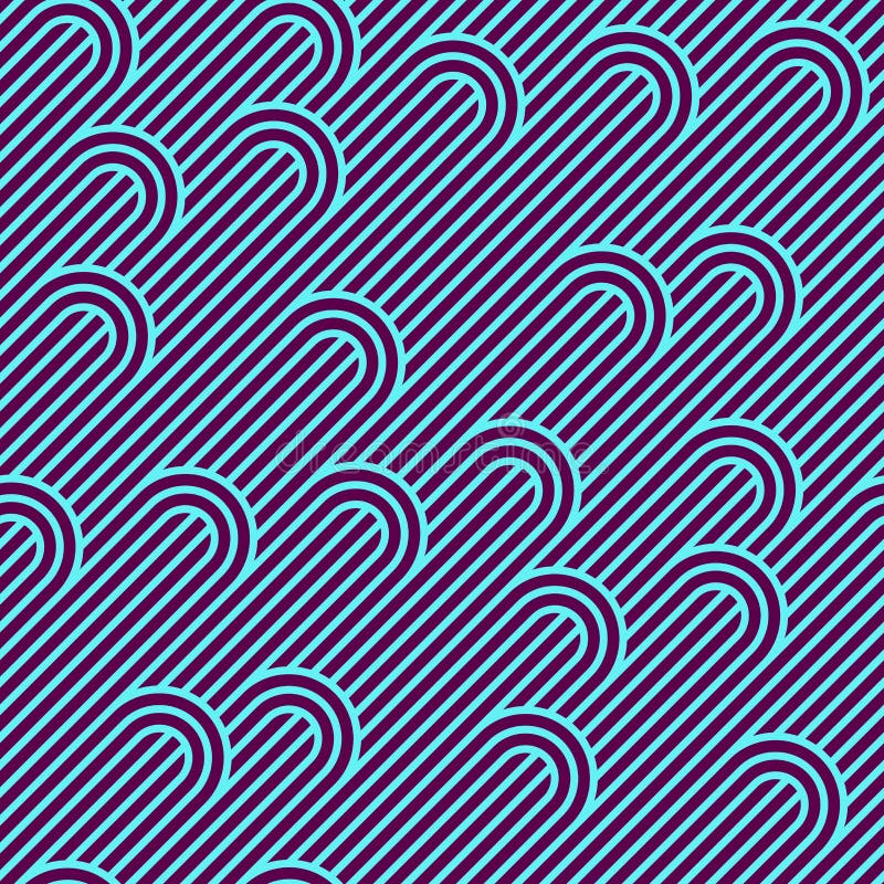 Stripy vector seamless pattern with woven lines, geometric abstract background, stripy net, optical maze. stock illustration