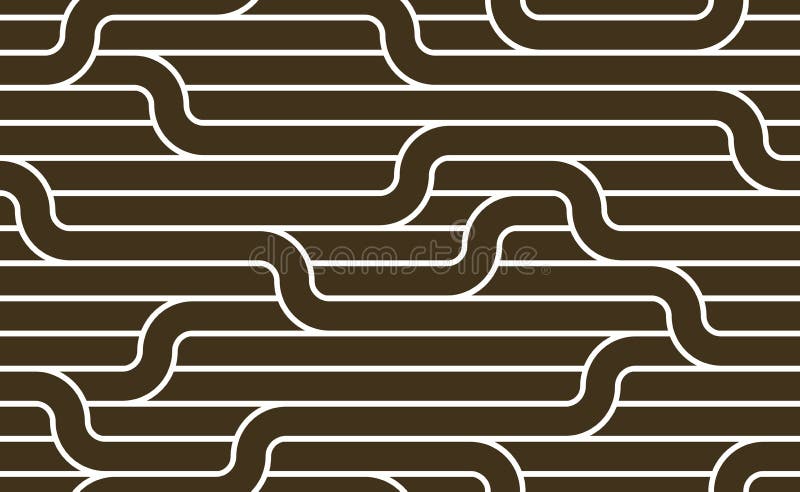 Stripy vector seamless pattern with woven lines, geometric abstract background, stripy net, optical maze, web network. Black and royalty free illustration