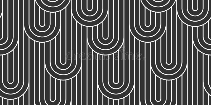 Stripy vector seamless pattern with woven lines, geometric abstract background, stripy net, optical maze, web network. Black and royalty free illustration