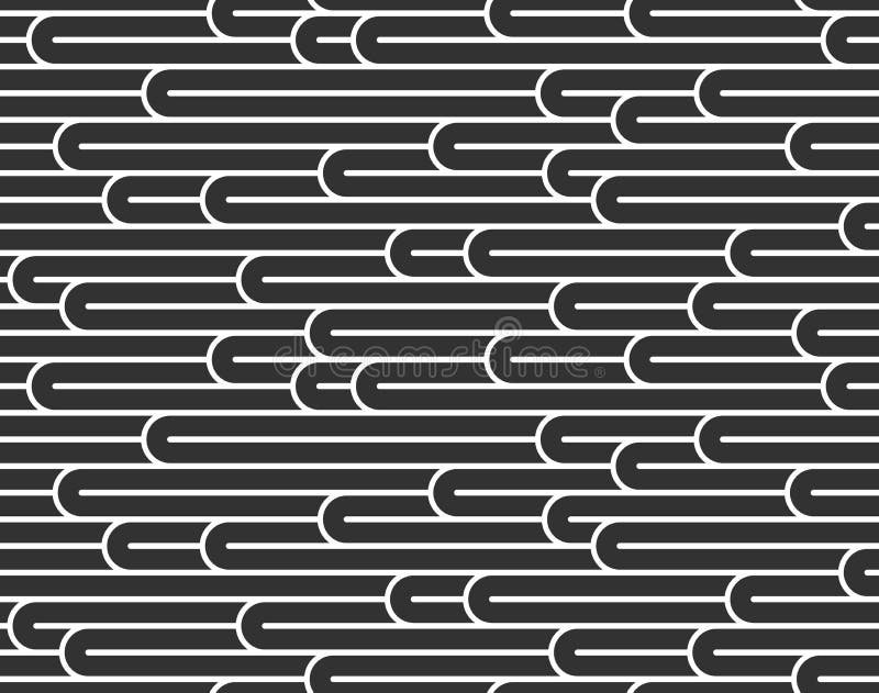 Stripy vector seamless pattern with woven lines, geometric abstract background, stripy net, optical maze, web network. Black and vector illustration