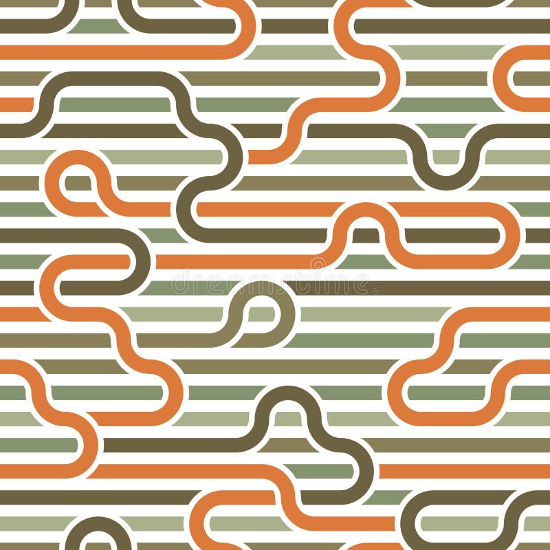 Stripy vector seamless pattern with woven lines, geometric abstract background, stripy net, optical maze. royalty free illustration