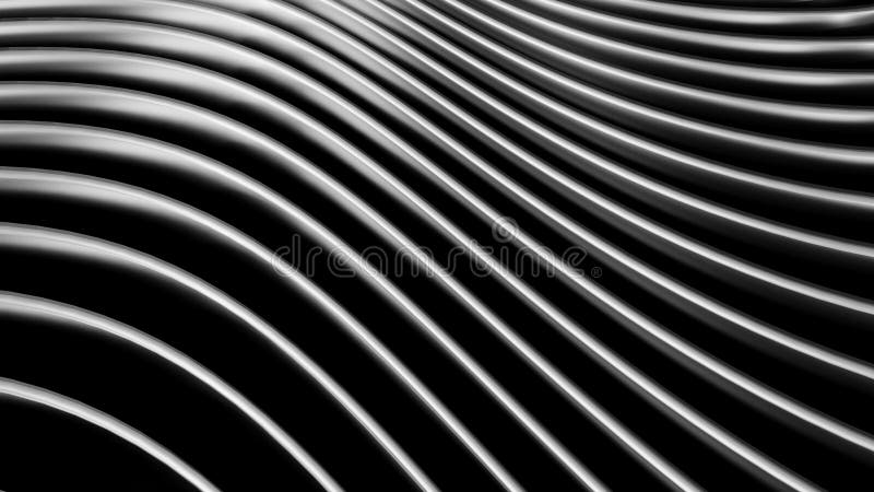 Strisce di sfondo di colore grigio argento 3d motivo ondulato elegante schema a strisce astratto minimo sfondo grigio illustrazione vettoriale