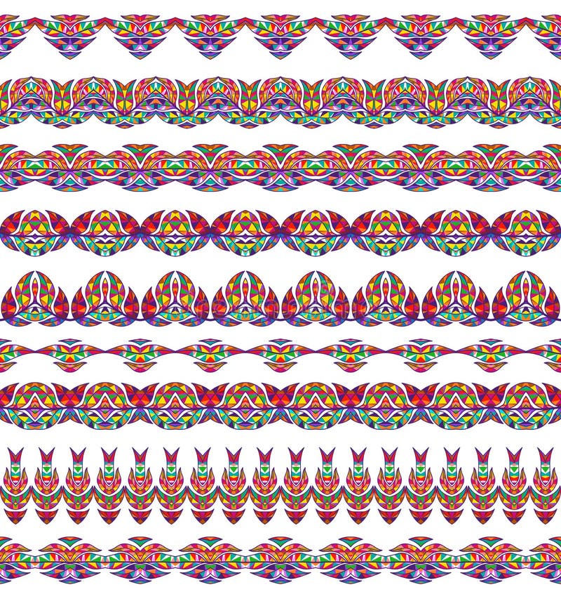 Strisce laterali senza cuciture variopinte messe Fondo etnico del modello a strisce nei colori luminosi Illustrazione di vettore illustrazione di stock Strisce laterali senza cuciture variopinte messe Fondo etnico del modello a strisce nei colori luminosi Illustrazione di vettore illustrazione di stock