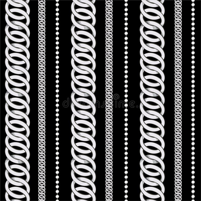 Striscia verticale con catena d'argento moderna, in bianco e nero, senza interruzioni nel design vettoriale EPS10 illustrazione di stock Striscia verticale con catena d'argento moderna, in bianco e nero, senza interruzioni nel design vettoriale EPS10 illustrazione di stock