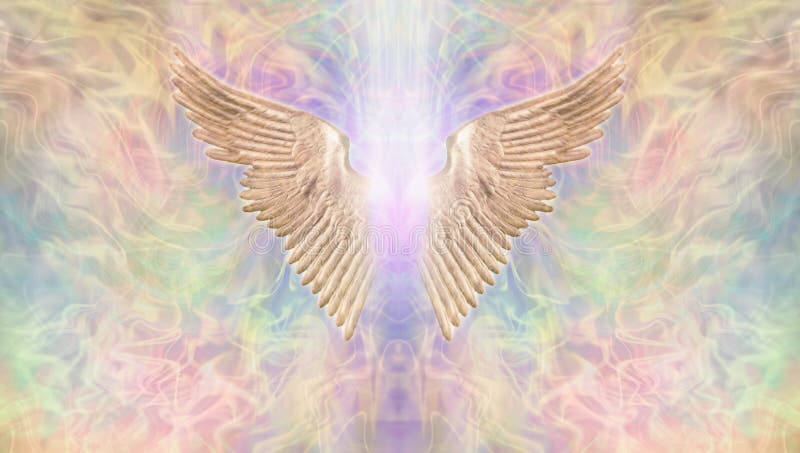 Striscione delle ali dell'angelo d'oro