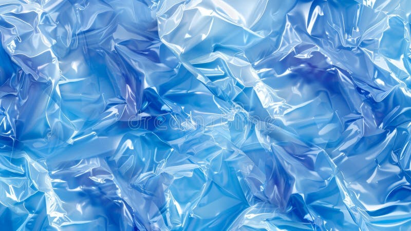 Striscione di cellophane stirato con una trama piegata o piegata realisticamente. un contenitore di plastica trasparente e traspar fotografia stock libera da diritti