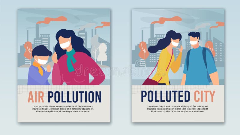 Striscione Di Vignette Per Problemi Di Inquinamento Atmosferico A Città royalty illustrazione gratis Striscione Di Vignette Per Problemi Di Inquinamento Atmosferico A Città royalty illustrazione gratis