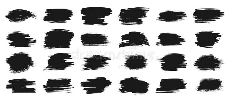 Striscione vettoriale di colorante di colore nero con tratto di pennello