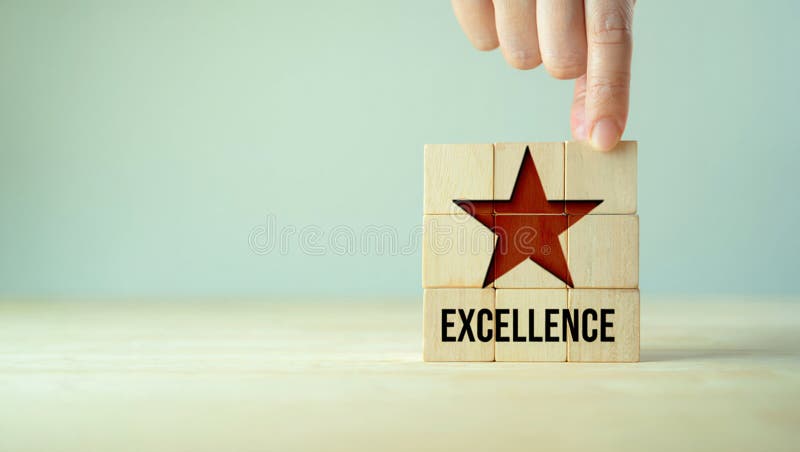 Striving for excellence: Achieving top-tier quality and performance. stock illustration