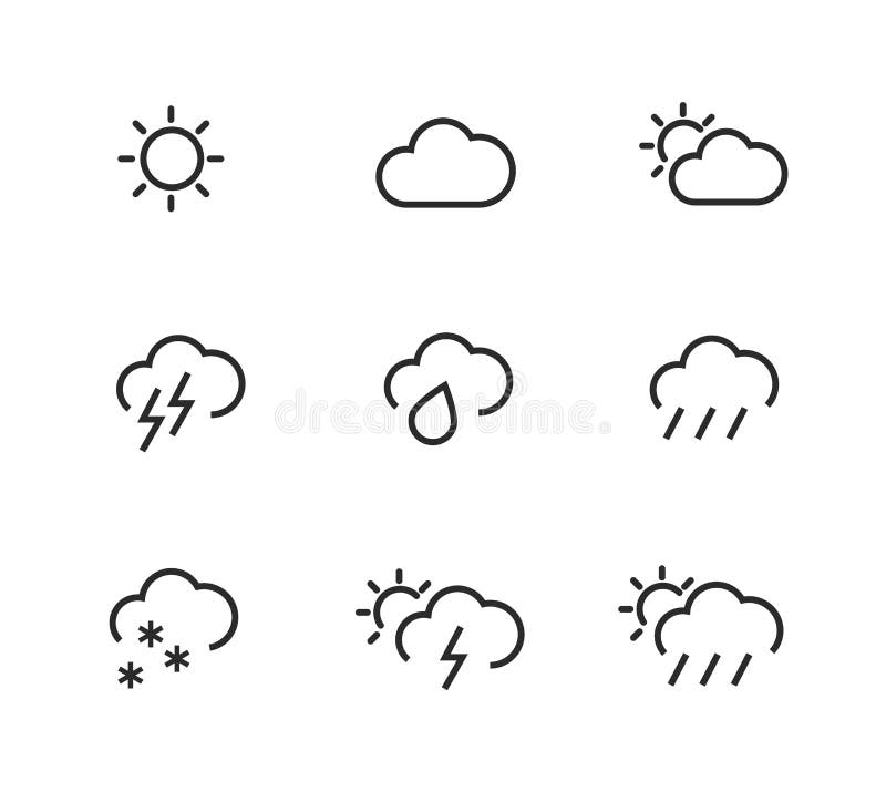 Stroked weather icons