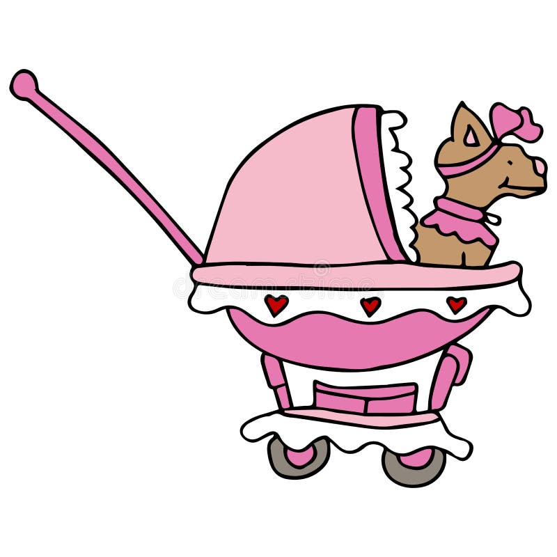 Stroller Dog stock vector. Illustration of yorkie, cartoon 40839193