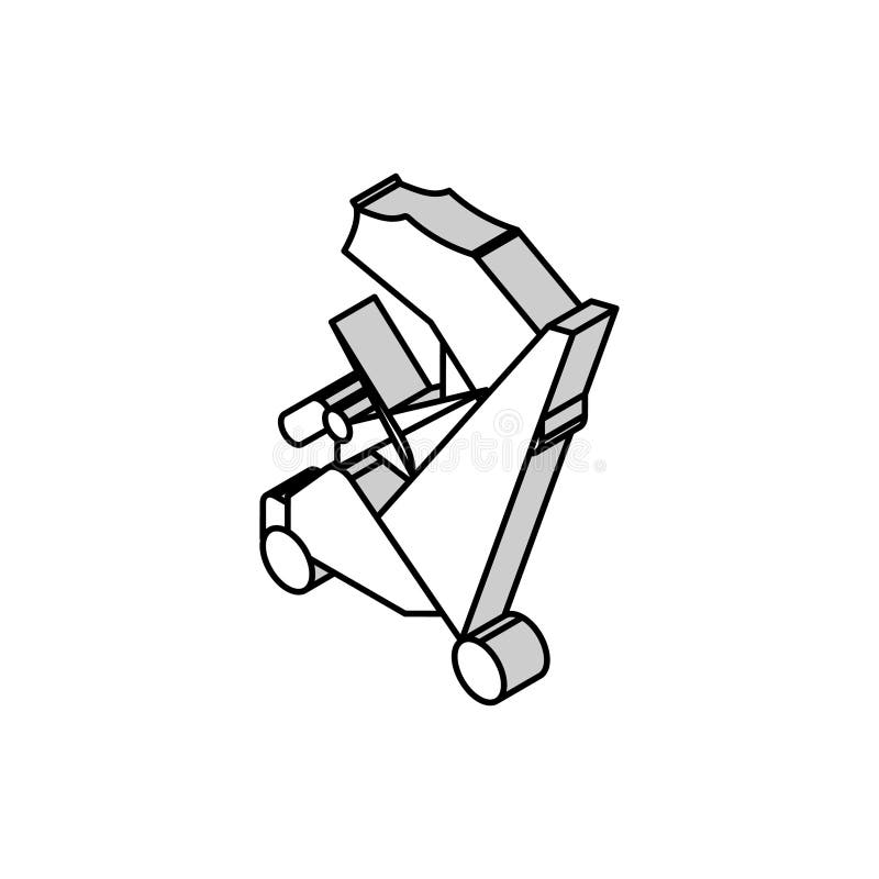 Ilustrarea vectorială a pictogramei izometrice a căruciorului cu role stock illustration