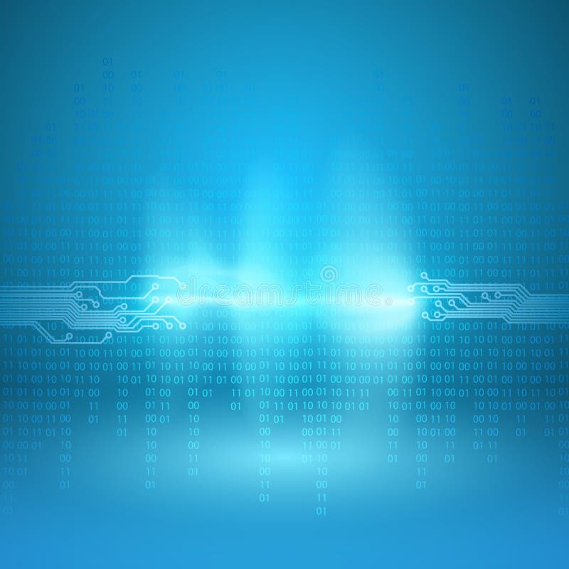 Strom des binär Code mit einer Leiterplatte vektor abbildung Strom des binär Code mit einer Leiterplatte vektor abbildung