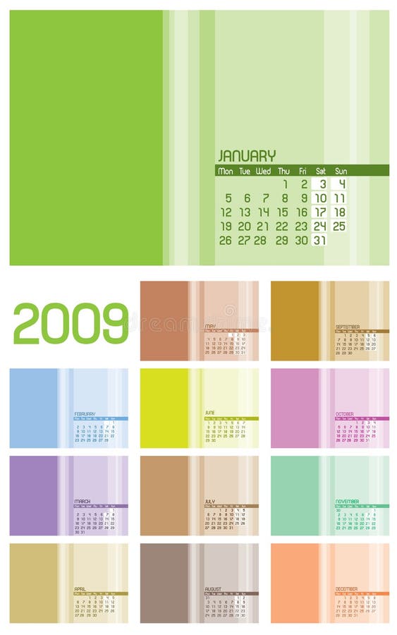 strona 12 2009 kalendarzowego miesiąc ilustracja wektor strona 12 2009 kalendarzowego miesiąc ilustracja wektor