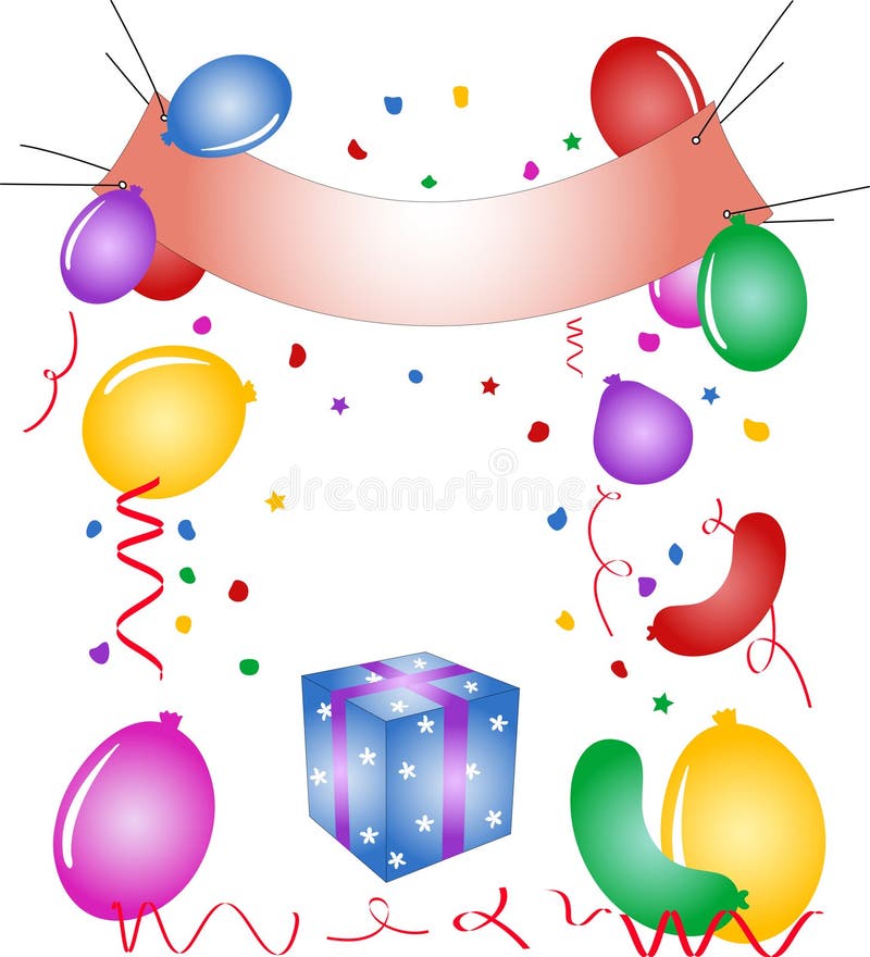 strona balonów konfetti ilustracji strona balonów konfetti ilustracji