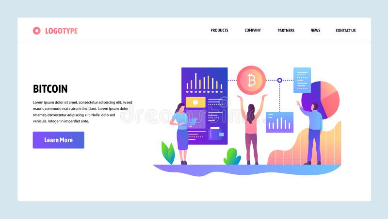 Strona internetowa onboarding ekrany Blockchain technologia i bitcoin crypto waluta Menu sztandaru wektorowy szablon dla strony i ilustracja wektor