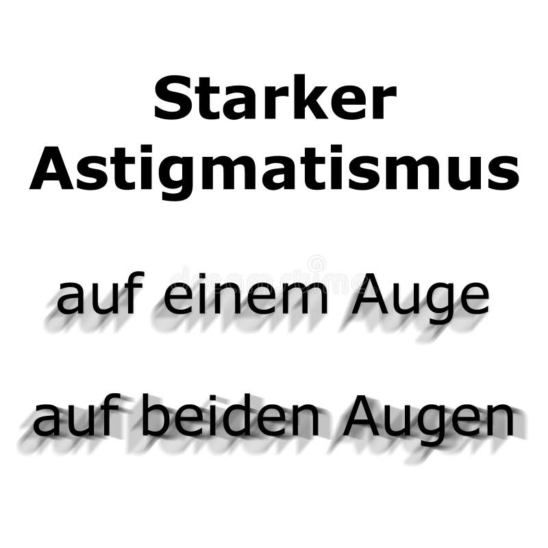Strong Astigmatism Blurred Vision German Stock Illustration