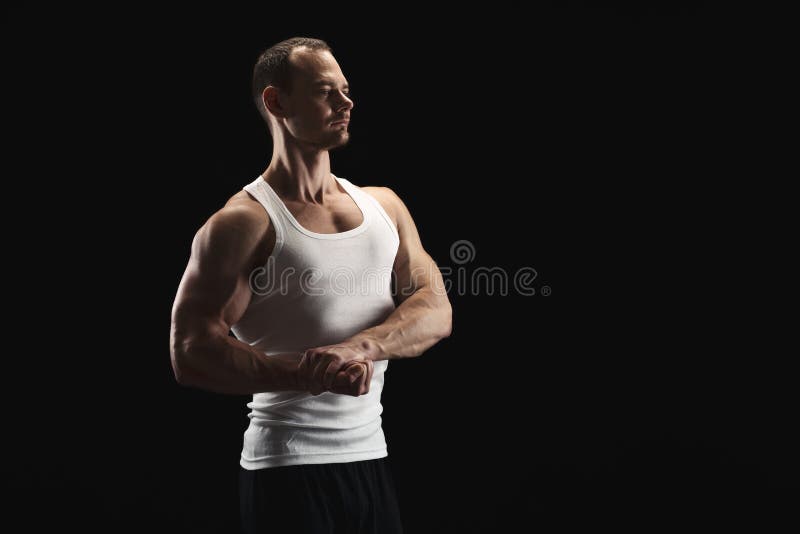 Bodybuilder Angry Muscular Athlete Man Sexy Stock Photo 