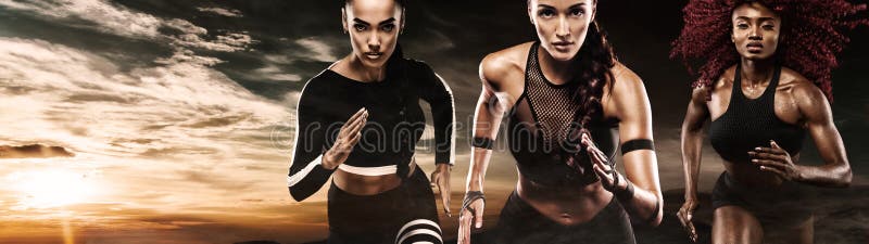 A strong athletic, women sprinter, running outdoor wearing in the sportswear, fitness and sport motivation. Runner royalty free stock photography A strong athletic, women sprinter, running outdoor wearing in the sportswear, fitness and sport motivation. Runner royalty free stock photography