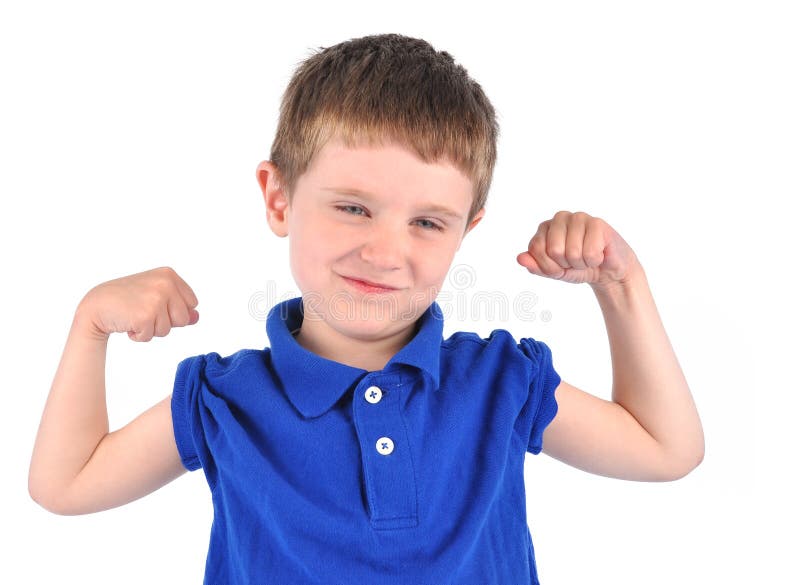 Strong Boy with Tough Muscle Stock Image Image of little