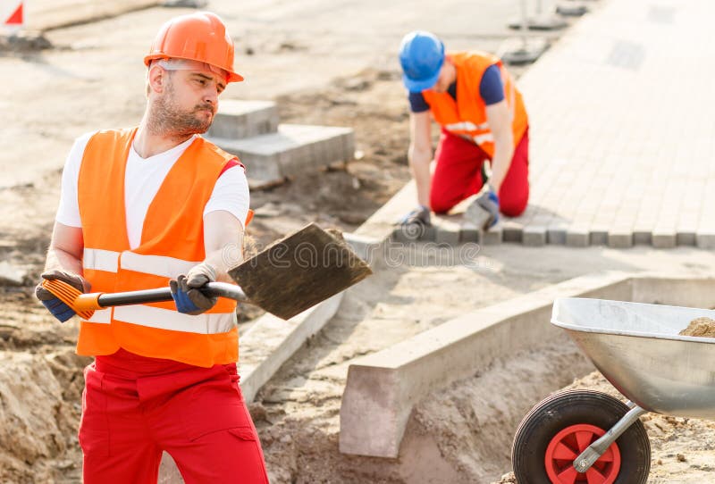 Strong construction worker royalty free stock image Strong construction worker royalty free stock image