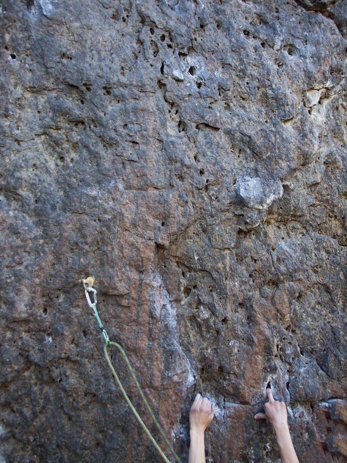 Strong Fingers Climb the Mountain. Stock Photo Image of nature