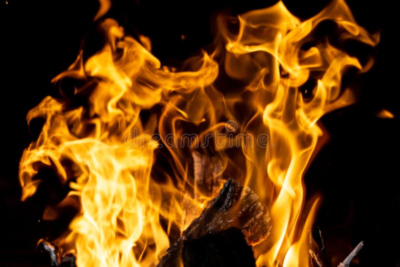 Strong Fire Flames on Black Stock Photo Image of black, flamed 154540344