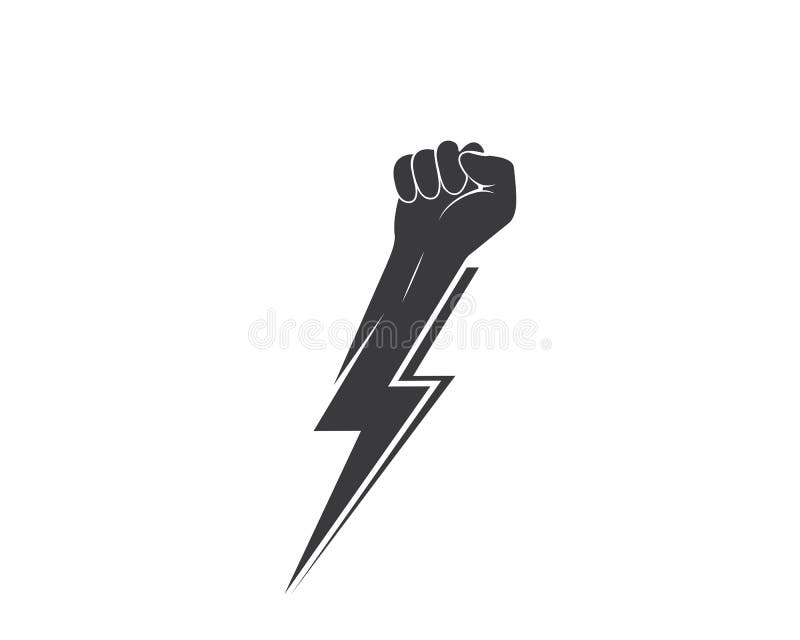 Strong Hand with Power Thunder Illustration Vector Stock Vector ...