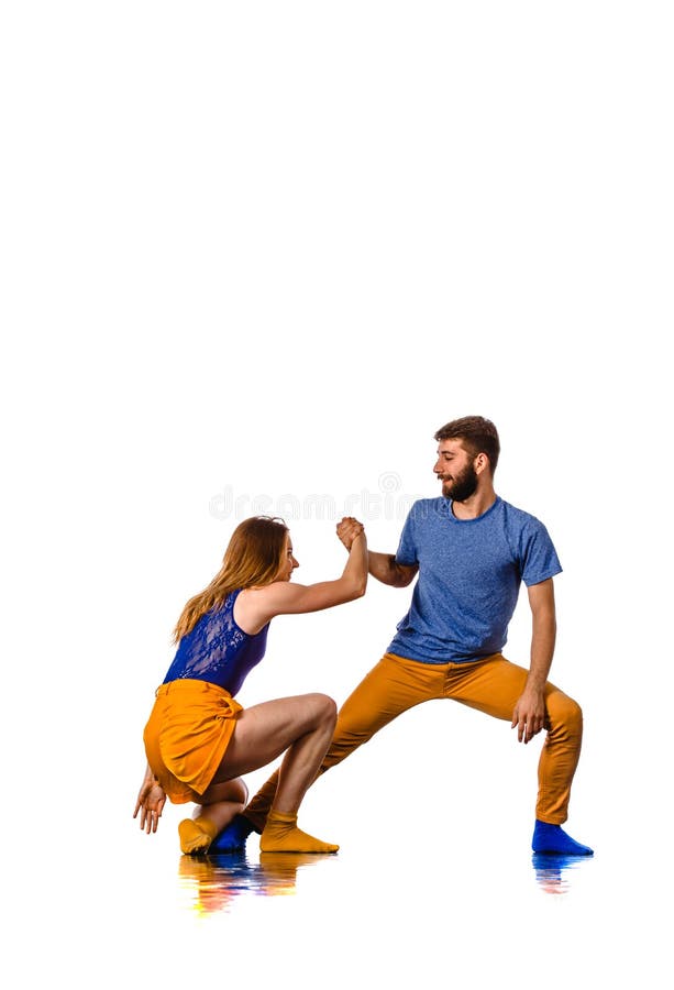 Strong Hip-hop Boy Carrying His Dance Partner Stock Image - Image of
