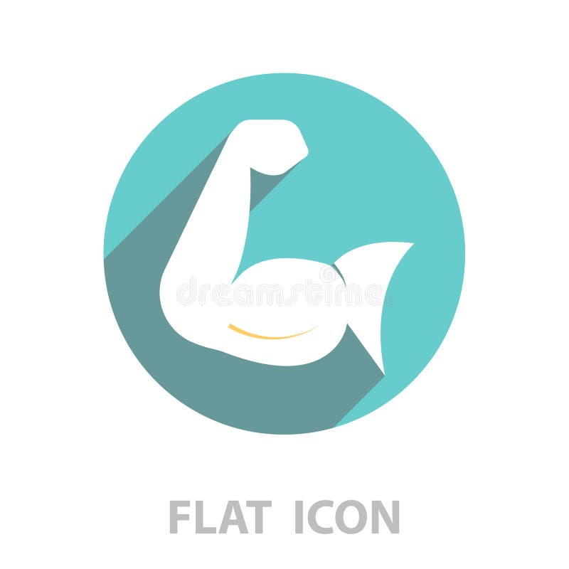 Strong icon. Muscles stock illustration