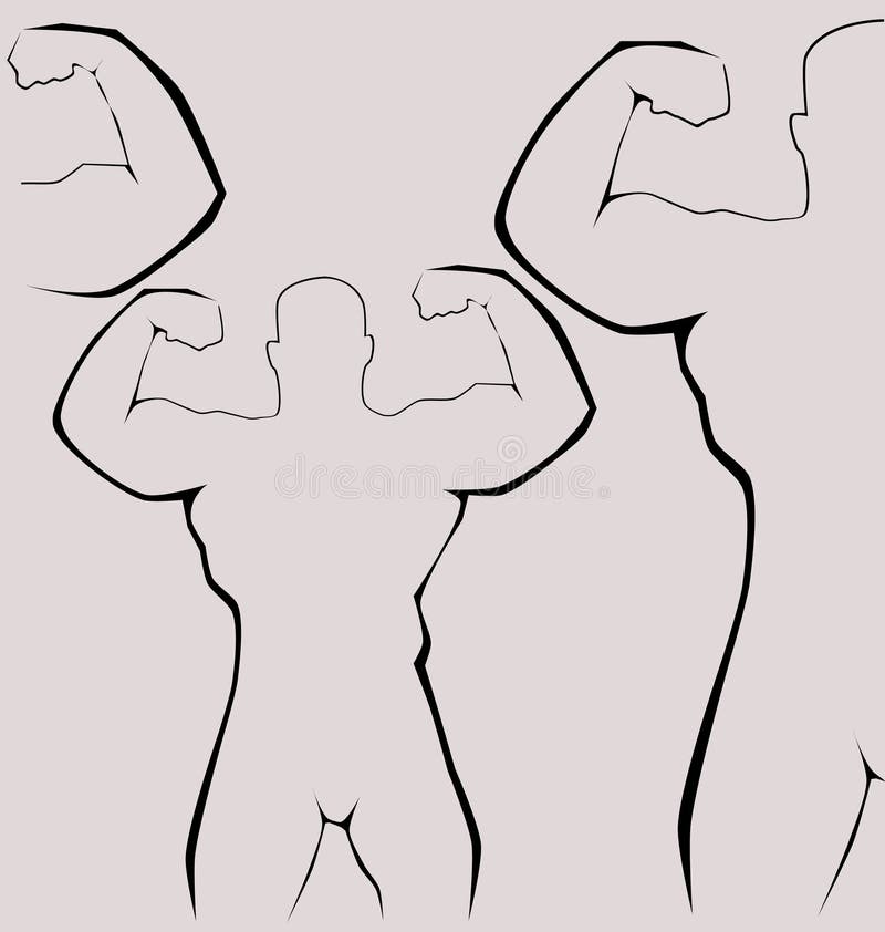 Strong man silhouette - healthy life concept royalty free illustration