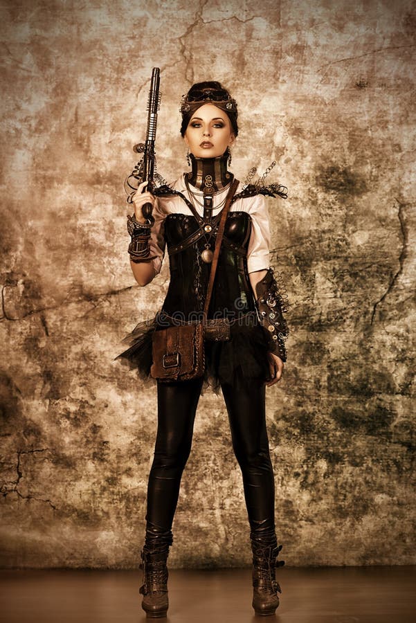 Warrior lady stock image. Image of adult, grunge, fantasy - 31931491