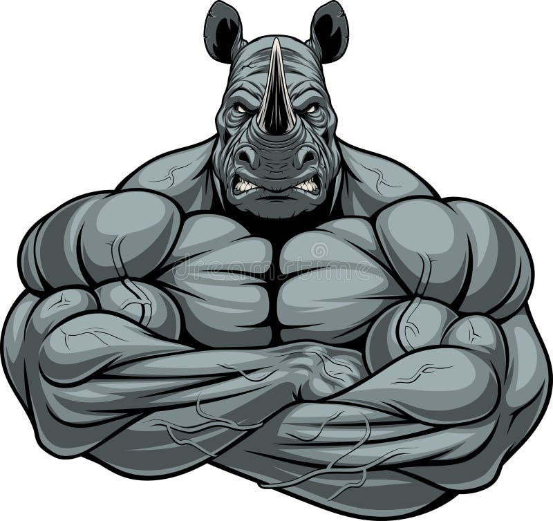 Strong rhinoceros athlete