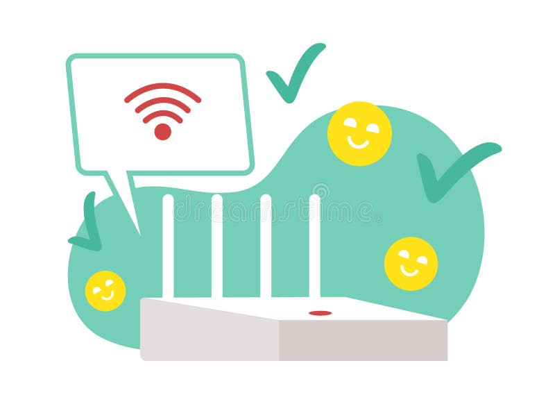 Strong router signal 2D vector isolated illustration vector illustration