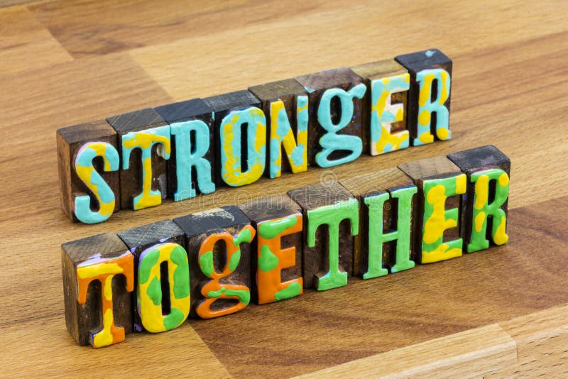 Stronger together teamwork community volunteer team friendship success plan