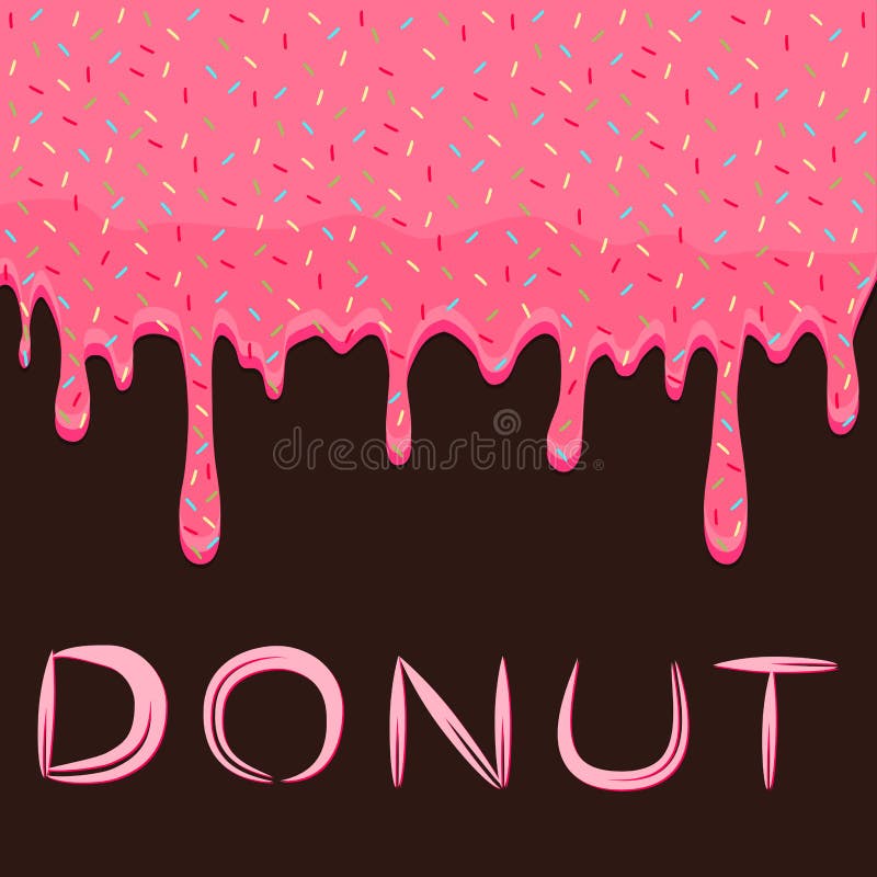 Stroop gietend voedsel van roze doughnut stock illustratie Stroop gietend voedsel van roze doughnut stock illustratie