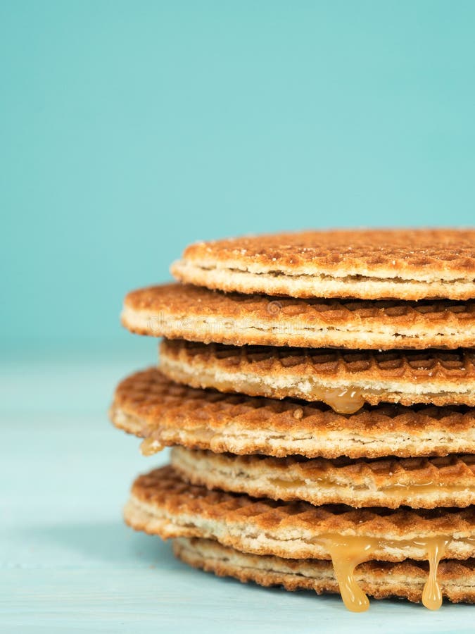 Stroopwafels Or Caramel Dutch Waffles Stock Photo Image