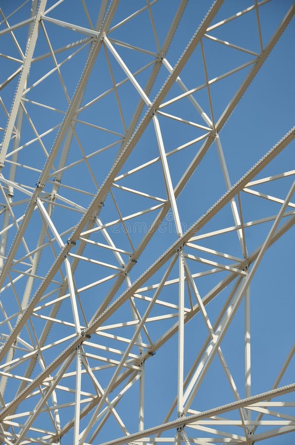 Structural details of a ferris wheel in an amusement Park stock images
