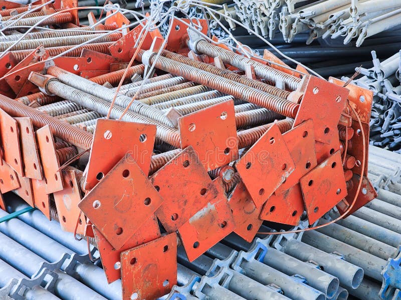 Structural Steel Tubular Poles Used Construction Industry Stock Image