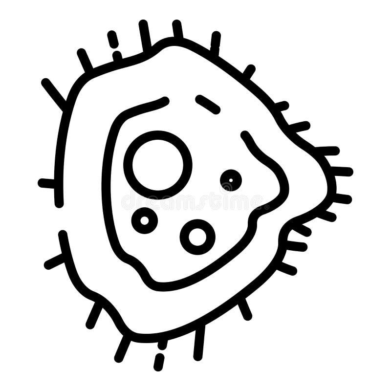 Structure of bacteria icon, outline style vector illustration