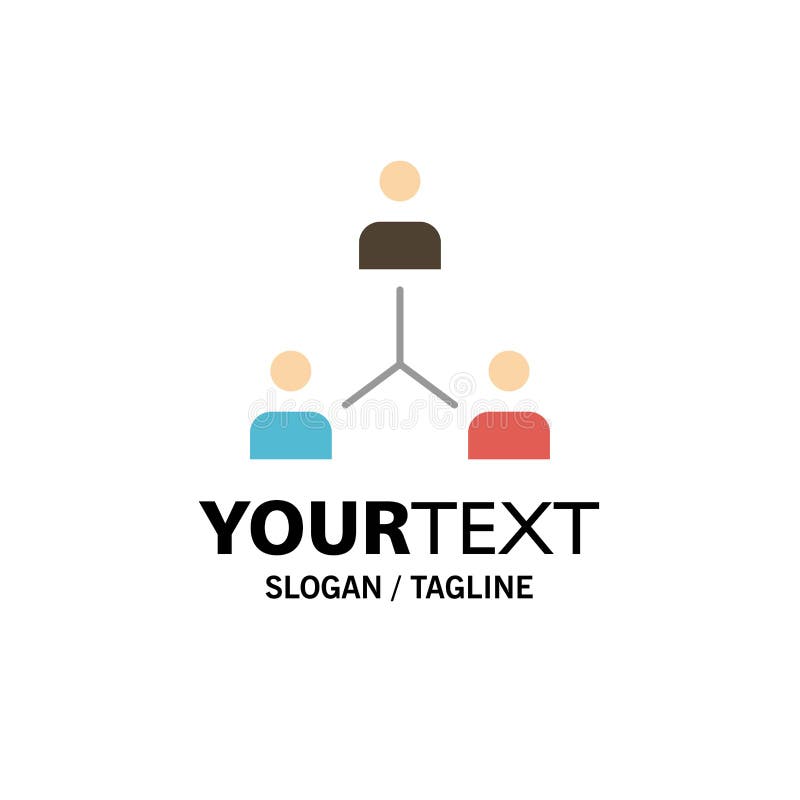 Structure, Company, Cooperation, Group, Hierarchy, People, Team Business Logo Template. Flat Color royalty free illustration