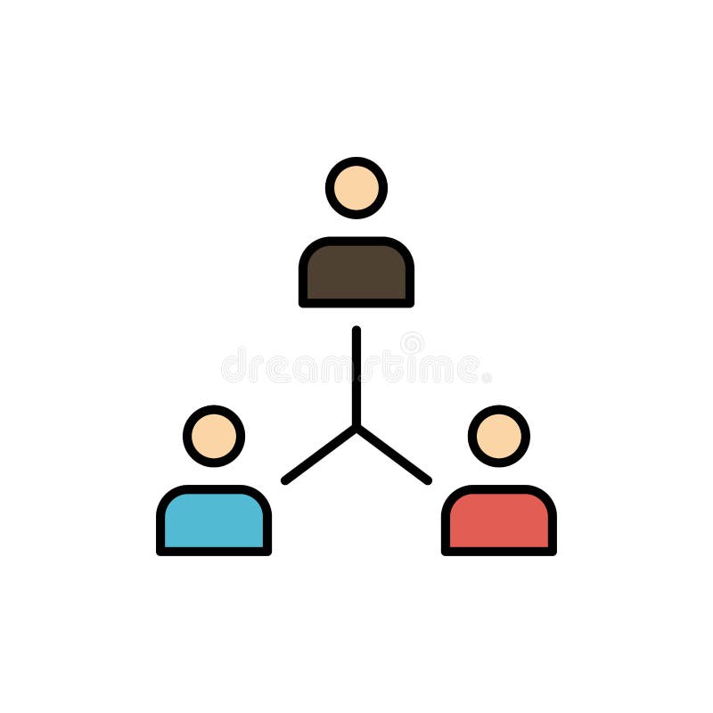 Structure, Company, Cooperation, Group, Hierarchy, People, Team Flat Color Icon. Vector icon banner Template stock illustration.