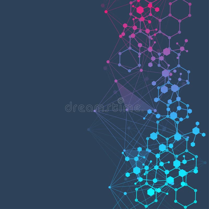 Structure molecule and communication. Dna, atom, neurons. Scientific concept for your design. Connected lines with dots royalty free illustration Structure molecule and communication. Dna, atom, neurons. Scientific concept for your design. Connected lines with dots royalty free illustration
