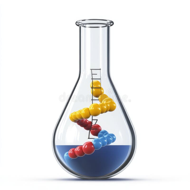 Structure moléculaire colorée dans le flacon Erlenmeyer illustration de vecteur
