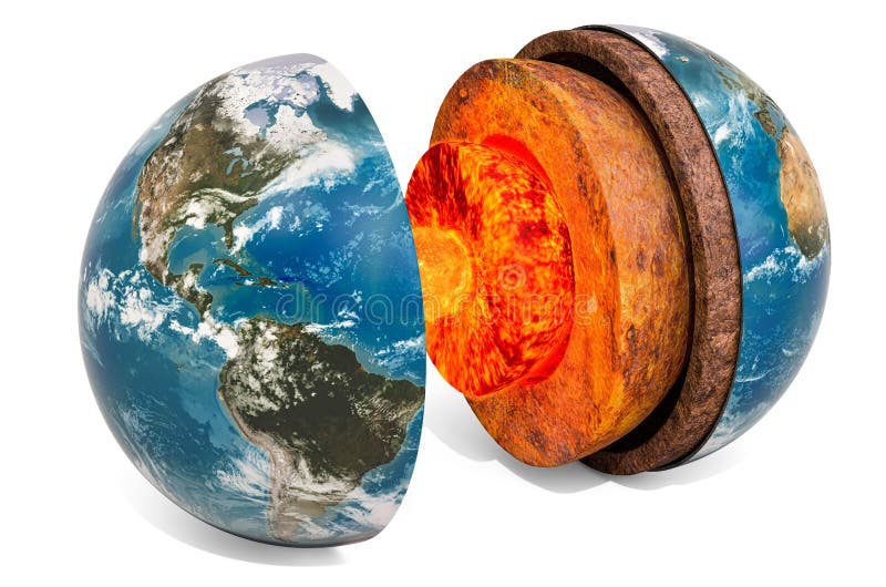 Structure of planet Earth concept, 3D rendering royalty free illustration