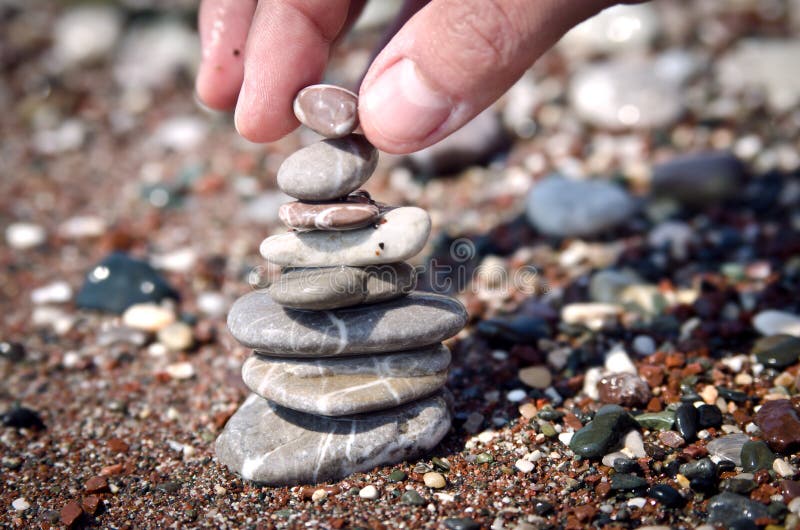 The structure of the pyramid of pebbles process stock image