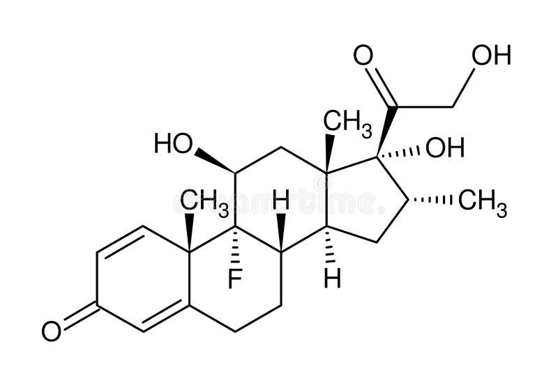 Structurele formule van dexamethason stock illustratie