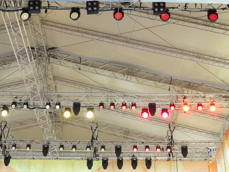 Structures of Stage Illumination Lights Equipment Stock Image Image